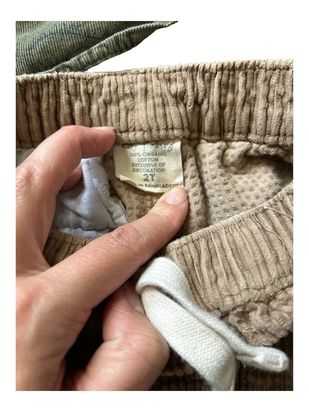Carter's Olive Green Shirt and Tan Corduroy Pants Kids Matching Set